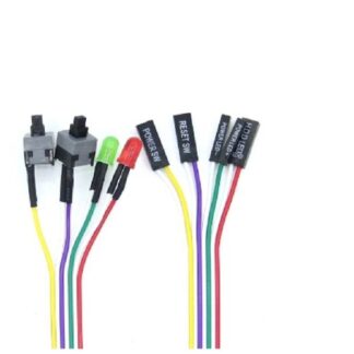 Pc desktop pulsante on/off reset con led cavi di 68cm connettori tensione: 5V, 12 V