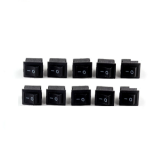 10Pcs interruttore a bilanciere 10x15mm SPST 2pin 3A 250V KCD11