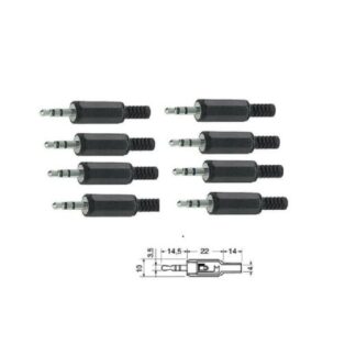 Spina JACK 3,5mm STEREO Volante Connettore spinotto spina maschio 3,5m - 8 pezzi