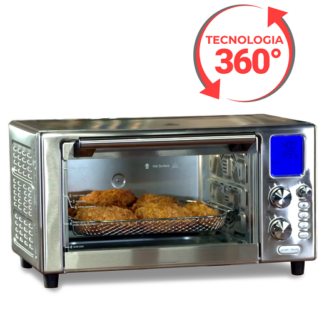Tecnologia elettrica ad aria 360° Sostituisce la friggitrice ad aria, il forno convenzionale, il tostapane, il disidratatore e molto altro ancora12 programmi di cottura preimpostati Vetro trasparente per monitorare la cottura Fino al 70% in meno di calorie