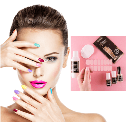 Kinsy Cosmetics - Kit per Manicure con Smalto Adesivo Innovativo