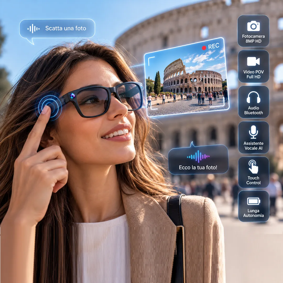 AI Smart Glasses G5 – Occhiali Smart Multifunzionali con AI